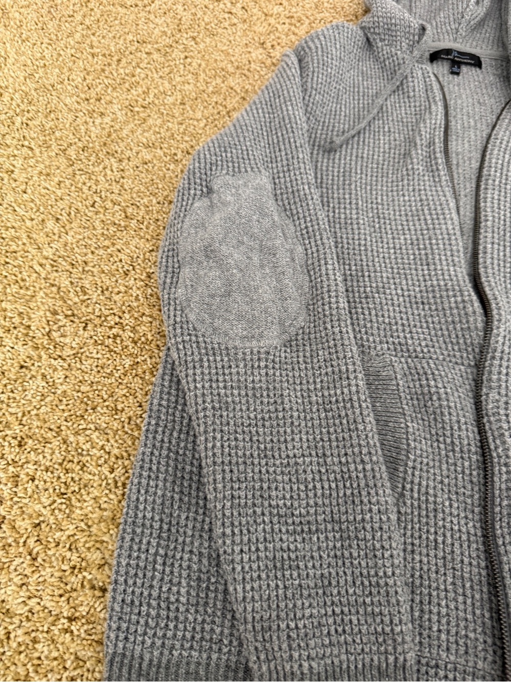 Marc Anthony Men's Gray Zip-Up Knit Sweater - Picture 3 of 3